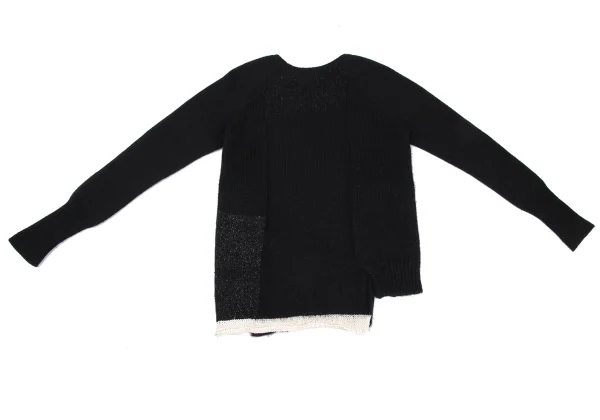 Yohji Yamamoto NOIR Mixed-material Panel Knit K-169860_010