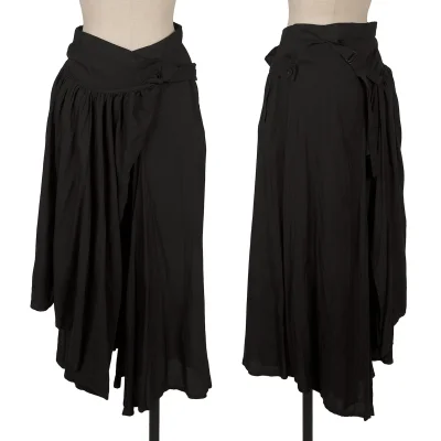 Yohji Yamamoto NOIR Rayon Frill Wrap Skirt