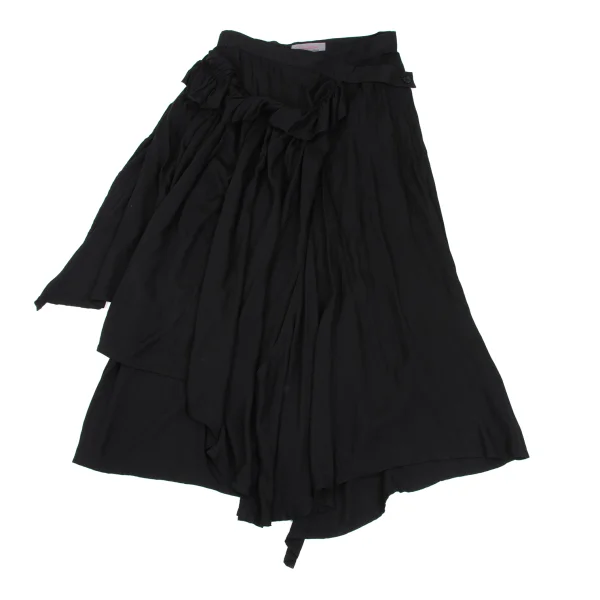 Yohji Yamamoto NOIR Rayon Frill Wrap Skirt K-169863_002
