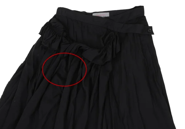 Yohji Yamamoto NOIR Rayon Frill Wrap Skirt K-169863_003