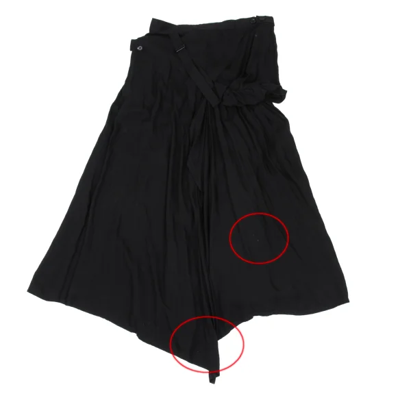Yohji Yamamoto NOIR Rayon Frill Wrap Skirt K-169863_015