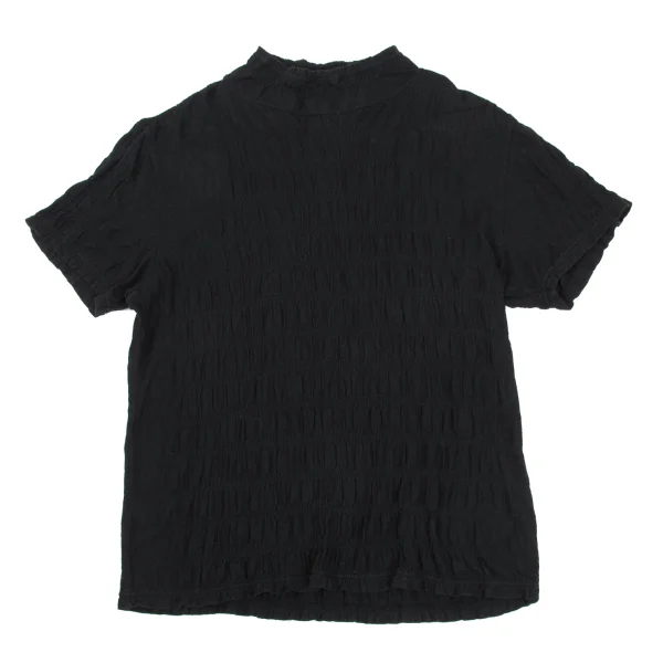 Plantation Shirring Mock Neck T Shirt Black M K-169871_001