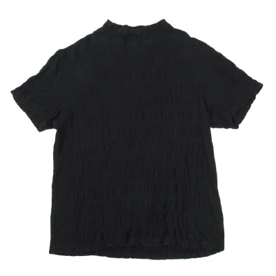Plantation Shirring Mock Neck T Shirt