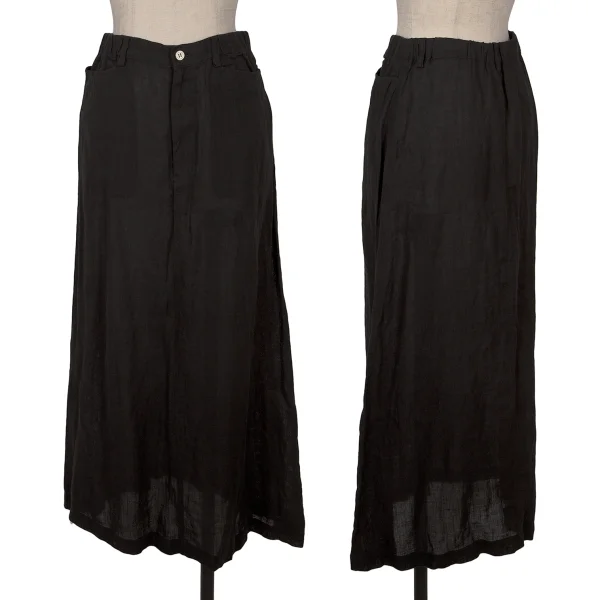 Plantation Linen Cotton Skirt Black M K-169876_001