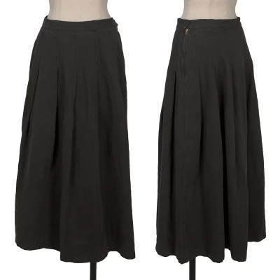 Plantation Cotton Tuck Flare Denim Skirt