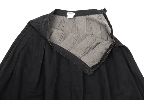 Plantation Cotton Tuck Flare Denim Skirt K-169877_005