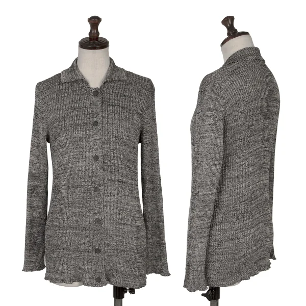 yoshie inaba Silk Rib Knit Cardigan Grey S-M K-169879_001