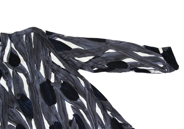 Plantation Graphic Printed Cupro Long Shirt Dress K-169890_006