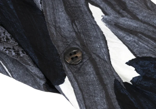 Plantation Graphic Printed Cupro Long Shirt Dress K-169890_007