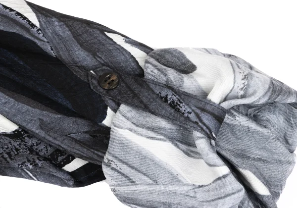 Plantation Graphic Printed Cupro Long Shirt Dress K-169890_009