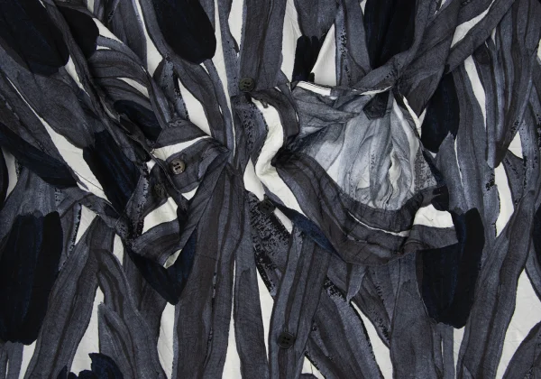 Plantation Graphic Printed Cupro Long Shirt Dress K-169890_010