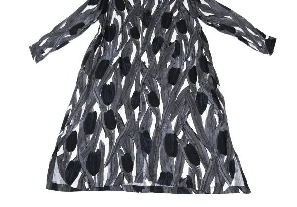 Plantation Graphic Printed Cupro Long Shirt Dress K-169890_011