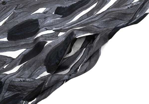 Plantation Graphic Printed Cupro Long Shirt Dress K-169890_012