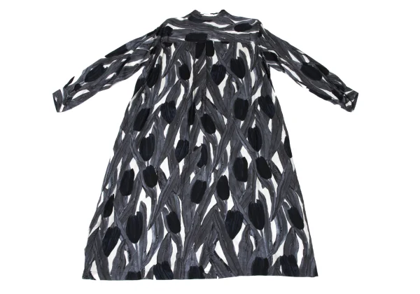 Plantation Graphic Printed Cupro Long Shirt Dress K-169890_014