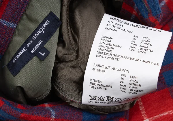 COMME des GARCONS HOMME Quilting Padded Checker Shirt K-169894_015