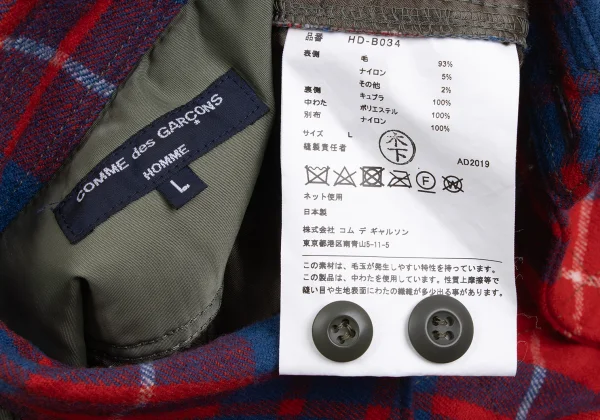 COMME des GARCONS HOMME Quilting Padded Checker Shirt K-169894_016