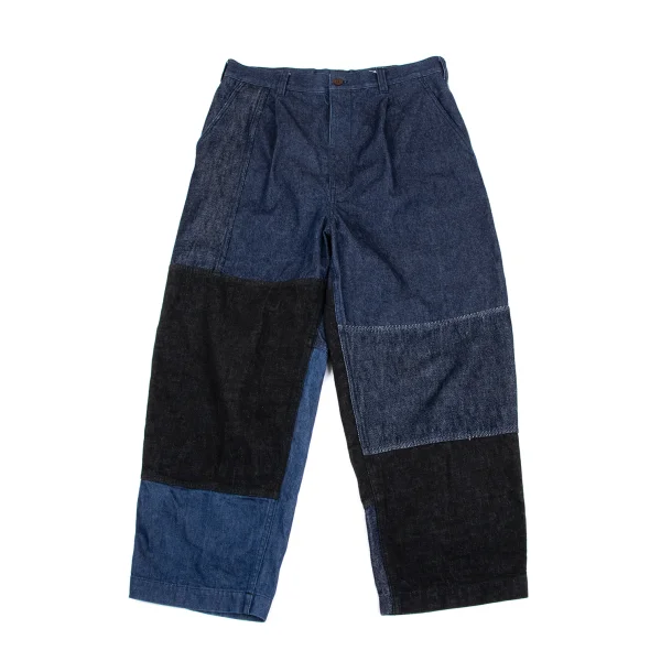 COMME des GARCONS HOMME Double-knee Patchwork Pants  Indigo M K-169895_001