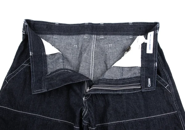 COMME des GARCONS SHIRT White Stitch Switching Denim Pants K-169899_007