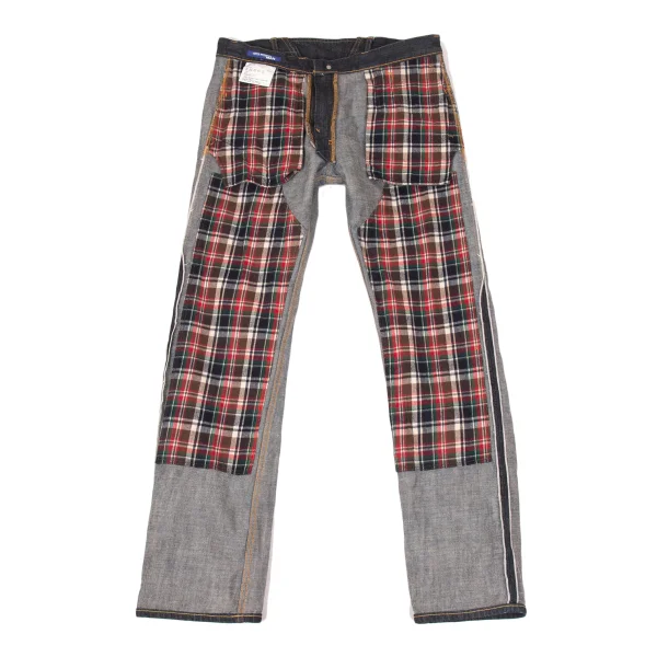 JUNYA WATANABE MAN Flannel Checker Switching Denim Pants K-169902_002
