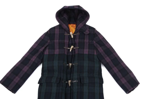 GANRYU Lining Quilted Down Check Duffle Coat K-169906_002