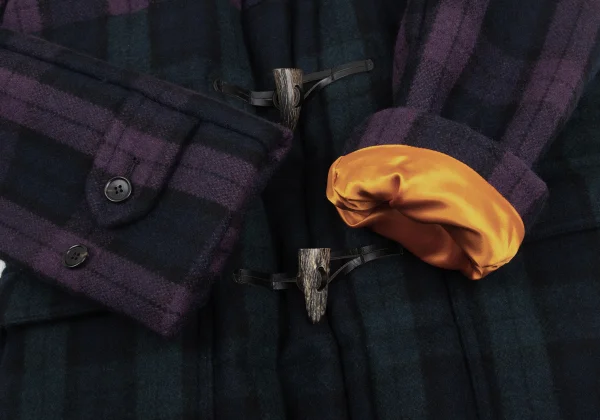 GANRYU Lining Quilted Down Check Duffle Coat K-169906_008