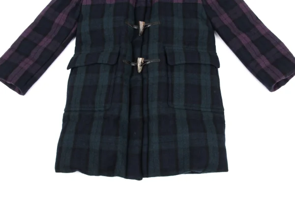 GANRYU Lining Quilted Down Check Duffle Coat K-169906_009