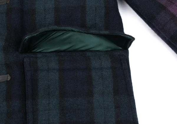 GANRYU Lining Quilted Down Check Duffle Coat K-169906_010