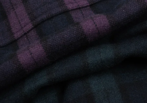 GANRYU Lining Quilted Down Check Duffle Coat K-169906_014