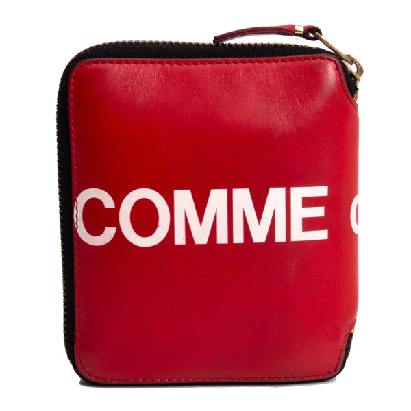COMME des GARCONS Logo Printed Round-zip Wallet Red  K-169908_001