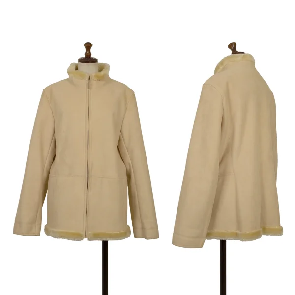 SONIA RYKIEL Acrylic Fur Lined Synthetic Mouton Blouson Beige 40 K-169914_001