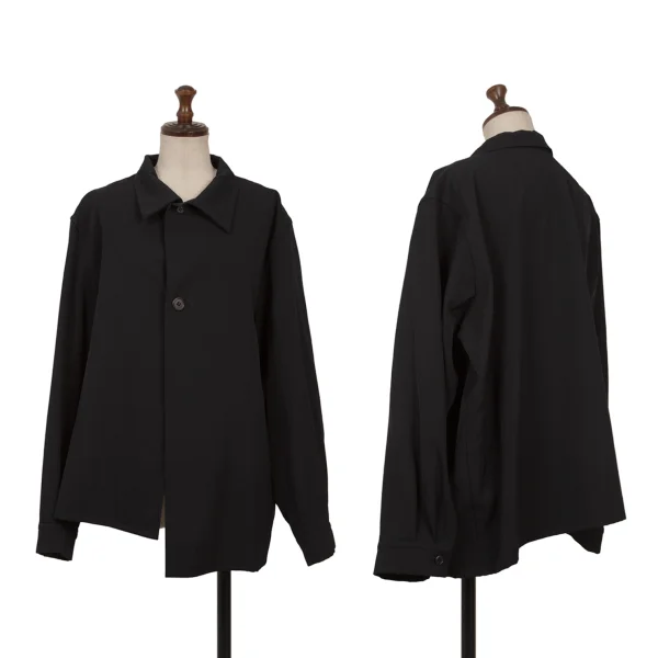 Y's Wool Gabardine 1B Shirt Navy S-M K-169918_001