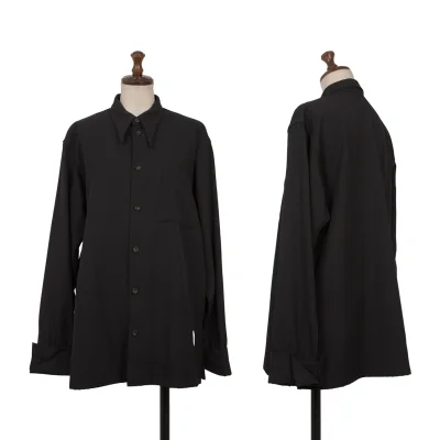 Y's Wool Gabardine Double Cuff Shirt