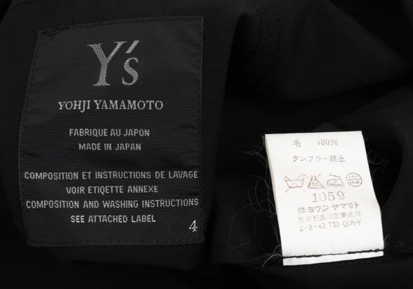 Y's Wool Gabardine Fly-front Jacket K-169920_015