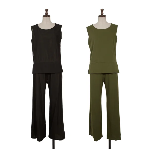Y's Mesh Layered Reversible Top & Pants Black,Green S-M 3 K-169923_001