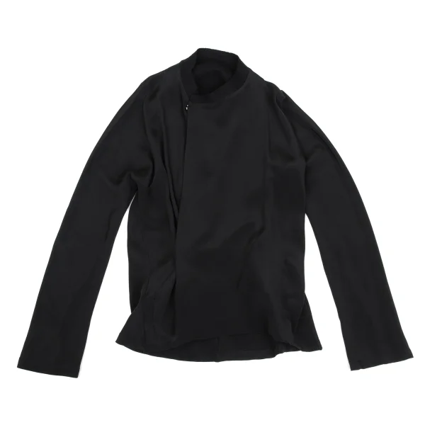 ヨウジヤマモト ファムYohji Yamamoto FEMME シルクフェルト切替セットアップ 黒M S K-169929_003