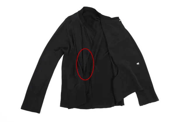 ヨウジヤマモト ファムYohji Yamamoto FEMME シルクフェルト切替セットアップ 黒M S K-169929_010
