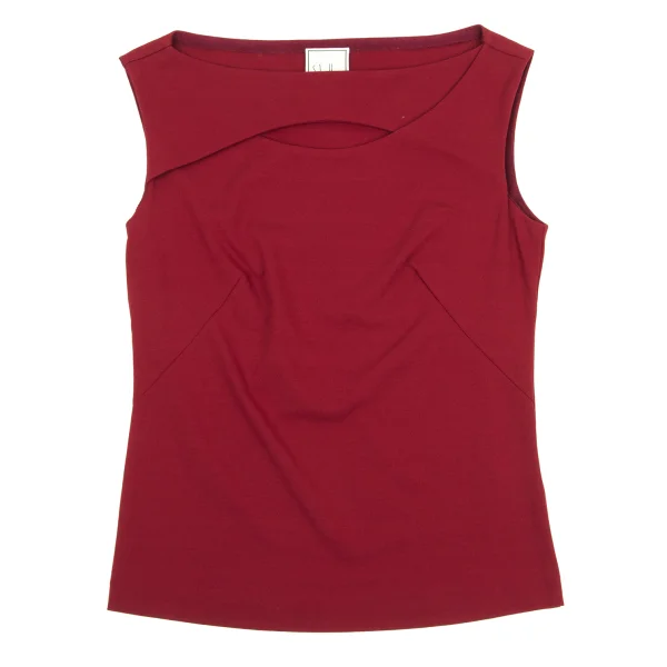 Sybilla Neck Design Stretch Sleeveless Top K-169933_002