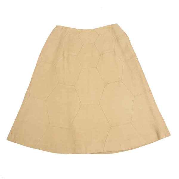 Sybilla Rayon Linen Hexagon Panel Skirt K-169936_002