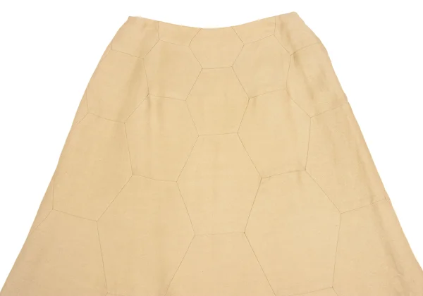 Sybilla Rayon Linen Hexagon Panel Skirt K-169936_003