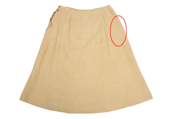 Sybilla Rayon Linen Hexagon Panel Skirt K-169936_010