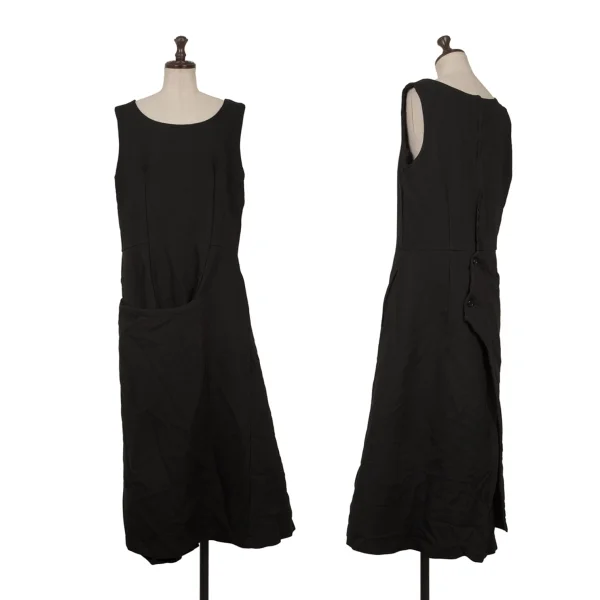 COMME des GARCONS Poly Wrap Design Sleeveless Dress Black M K-169937_001