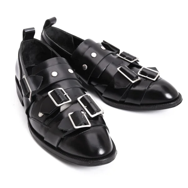 COMME des GARCONS Belted Design Leather Shoes Black 24(About US 7) K-169939_001