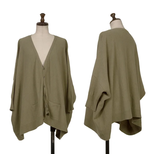 zucca Wool Cotton Dolman Wide Knit Cardigan Khaki M K-169942_001