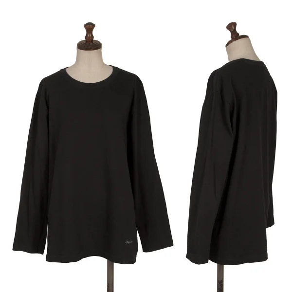 Yohji Yamamoto FEMME Hem Logo Printed T Shirt Gre,Black 2 K-169946_001