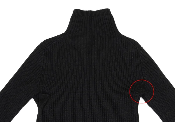 Yohji Yamamoto FEMME Wool Side Slit Turtleneck Rib Knit Sweater K-169947_003