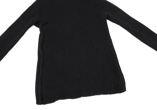 Yohji Yamamoto FEMME Wool Side Slit Turtleneck Rib Knit Sweater K-169947_008