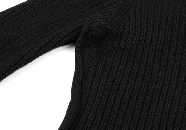 Yohji Yamamoto FEMME Wool Side Slit Turtleneck Rib Knit Sweater K-169947_009