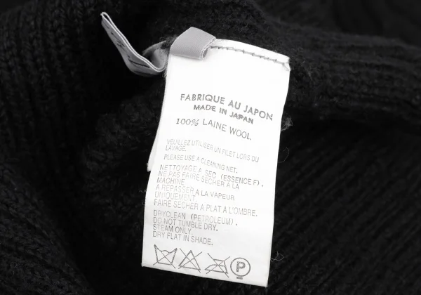Yohji Yamamoto FEMME Wool Side Slit Turtleneck Rib Knit Sweater K-169947_013