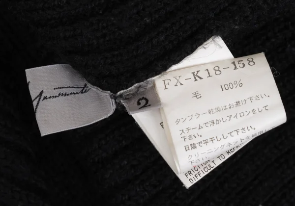 Yohji Yamamoto FEMME Wool Side Slit Turtleneck Rib Knit Sweater K-169947_014