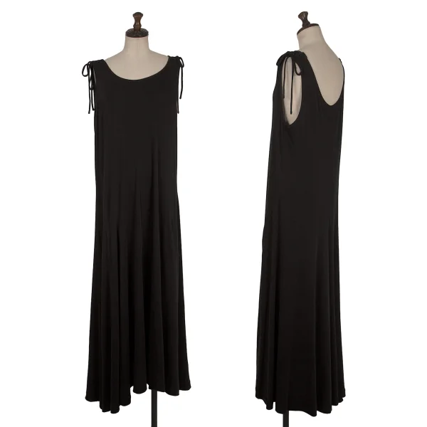 Yohji Yamamoto FEMME Lace-up Shoulder Stretch Sleeveless Dress Black S-M K-169948_001